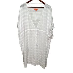 Joe Fresh Semi Sheer Vneck Striped Cover up Size 3X Vacation Travel Beach